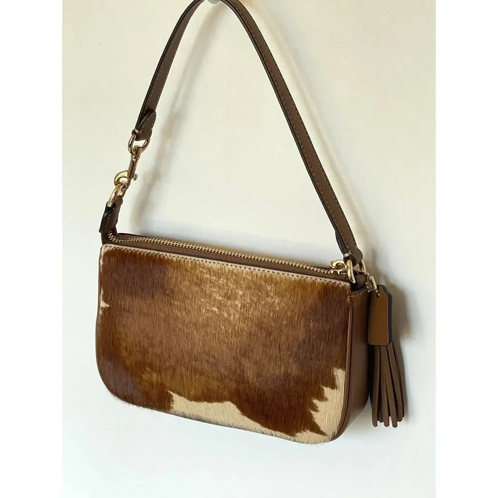 Coach Nolita 19 Wristlet Haircalf Cow Print Leather CDW34  B